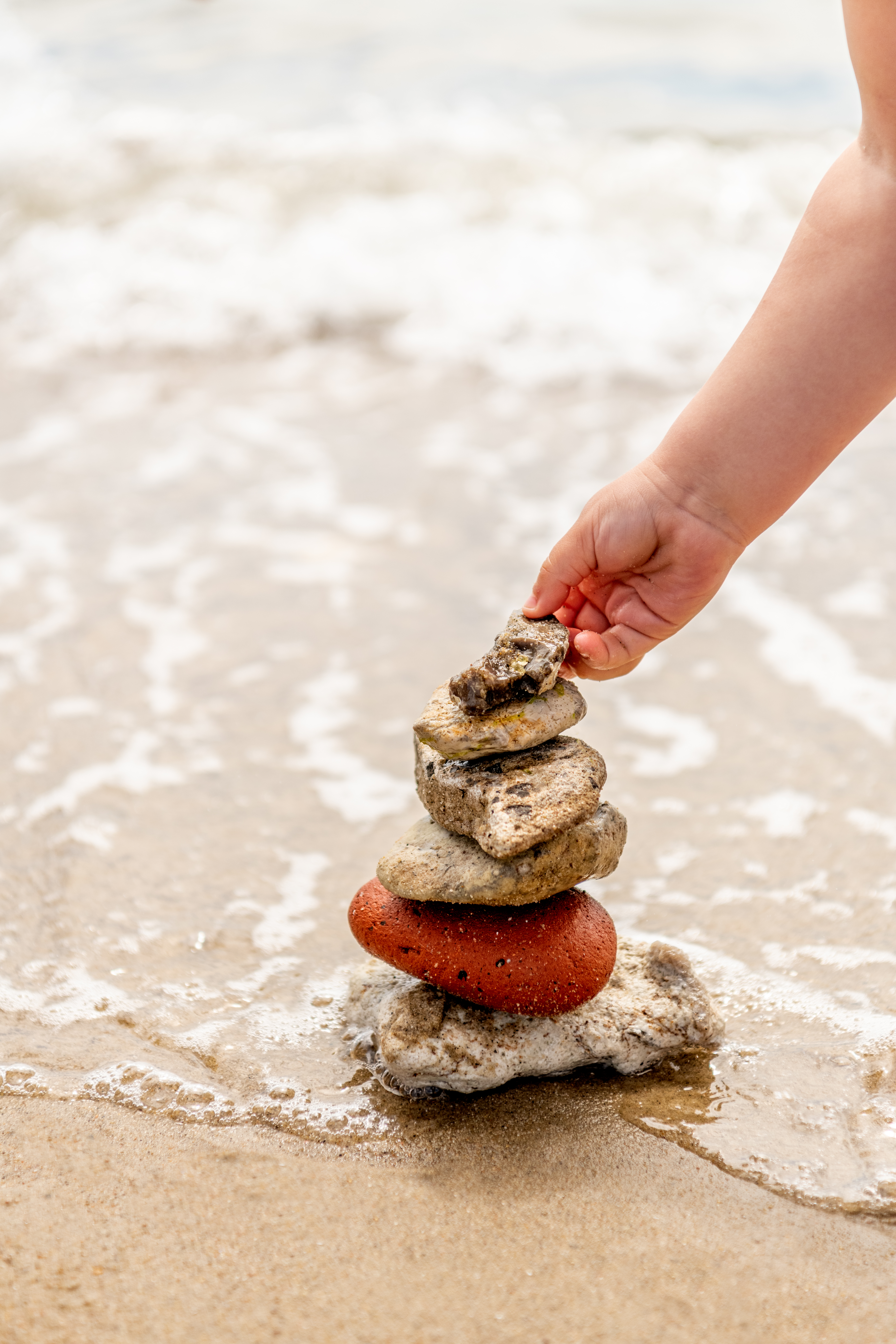 Strand, sten, Limfjorden, barn