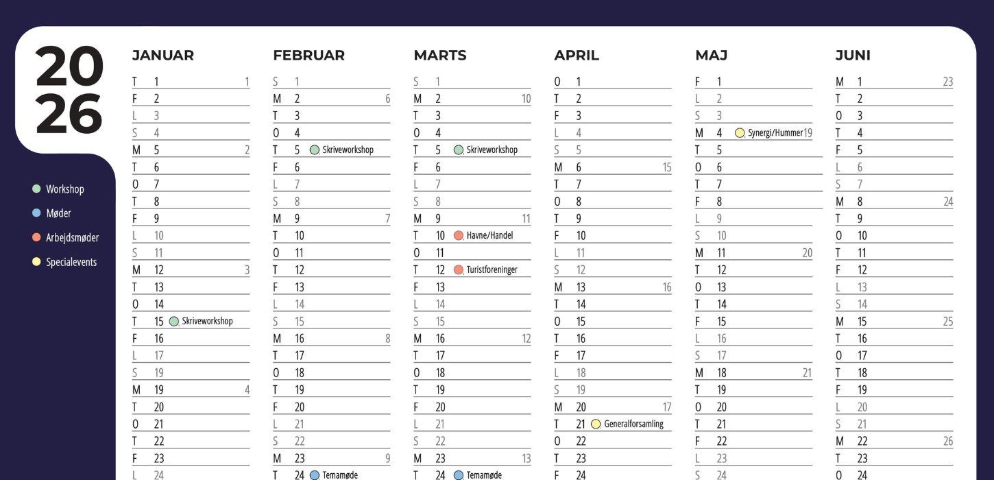 Aktivitetskalender 2026 - Destination Limfjorden